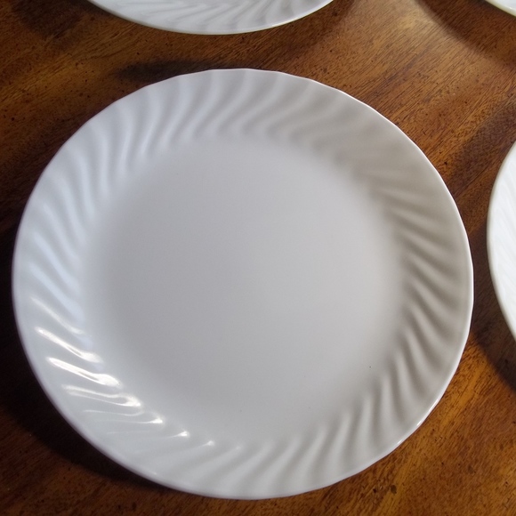 4  Corelle White Swirl AKA Enhancement 10 1/4" - Picture 4 of 5